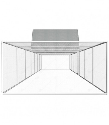 Chicken Coop 14x2x2 m Galvanised Steel