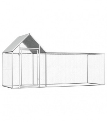Chicken Coop 3x1x1.5 m Galvanised Steel