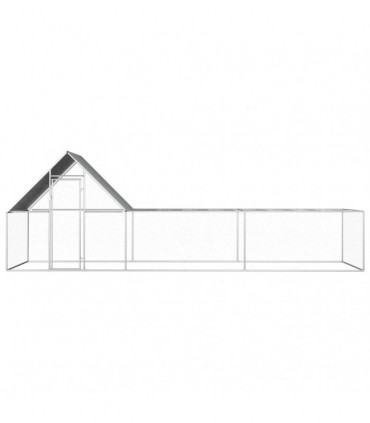 Chicken Coop 6x2x2 m Galvanised Steel