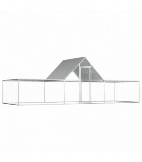 Chicken Coop 6x2x2 m Galvanised Steel