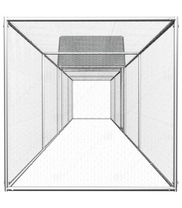 Chicken Coop 9x1x1.5 m Galvanised Steel