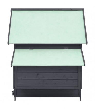 Chicken Coop Grey and White 152x96x110 cm Solid Firwood