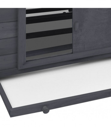 Chicken Coop Grey and White 152x96x110 cm Solid Firwood