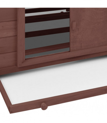 Chicken Coop Mocha and White 152x96x110 cm Solid Firwood