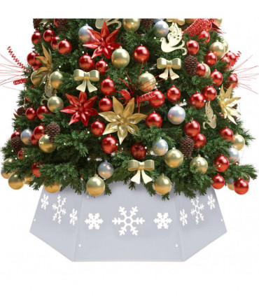 Christmas Tree Skirt Silver and White68x25 cm