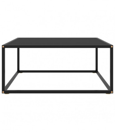 Coffee Table Black with Black Glass 80x80x35 cm