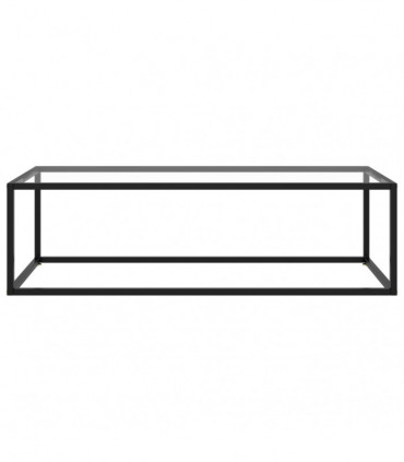 Coffee Table Black with Tempered Glass 120x50x35 cm