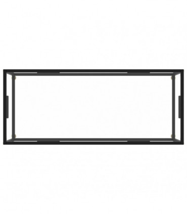 Coffee Table Black with Tempered Glass 120x50x35 cm