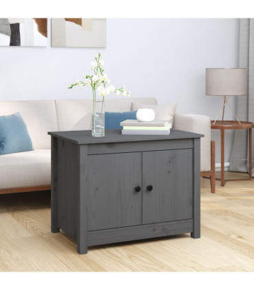 Coffee Table Grey 71x49x55 cm Solid Wood Pine