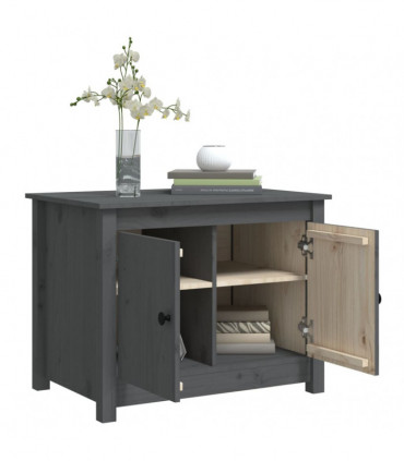 Coffee Table Grey 71x49x55 cm Solid Wood Pine