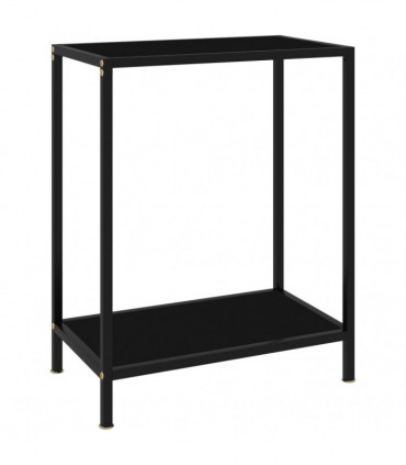 Console Table Black 60x35x75 cm Tempered Glass