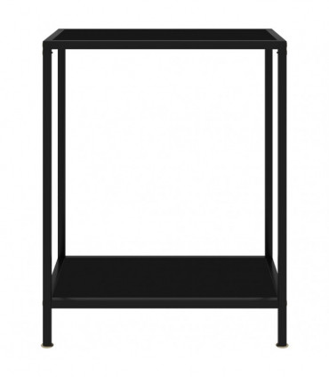 Console Table Black 60x35x75 cm Tempered Glass