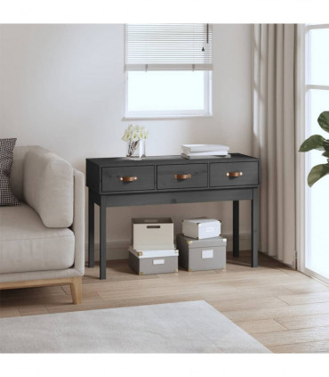 Console Table Grey 114x40x75 cm Solid Wood Pine