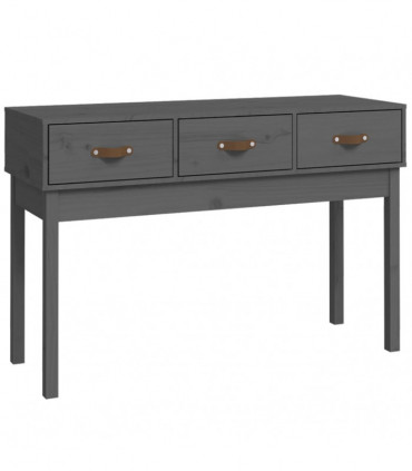 Console Table Grey 114x40x75 cm Solid Wood Pine
