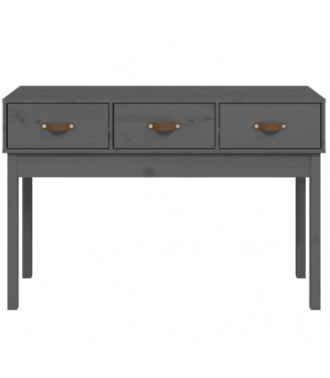 Console Table Grey 114x40x75 cm Solid Wood Pine