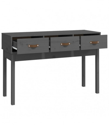 Console Table Grey 114x40x75 cm Solid Wood Pine