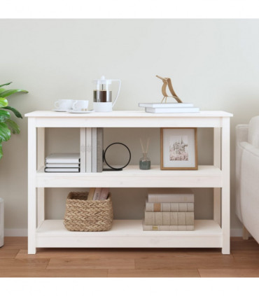 Console Table White 110x40x74 cm Solid Wood Pine