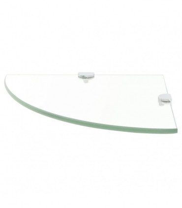Corner Shelf with Chrome Supports Glass Clear 35x35 cm