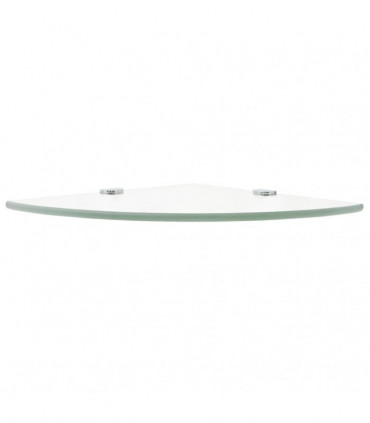 Corner Shelf with Chrome Supports Glass Clear 35x35 cm