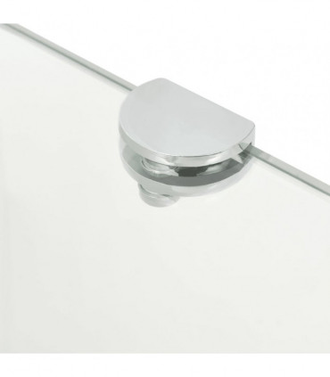Corner Shelf with Chrome Supports Glass Clear 35x35 cm