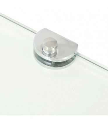 Corner Shelf with Chrome Supports Glass Clear 35x35 cm