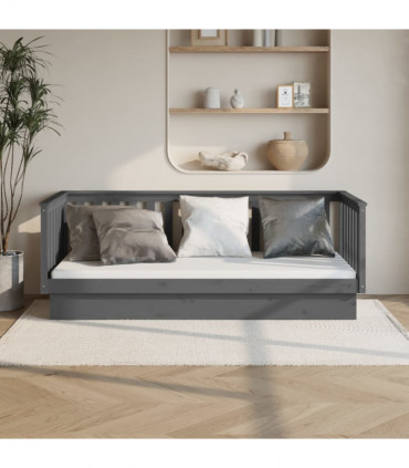 Day Bed Grey 80x200 cm Solid Wood Pine