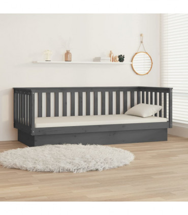 Day Bed Grey 80x200 cm Solid Wood Pine