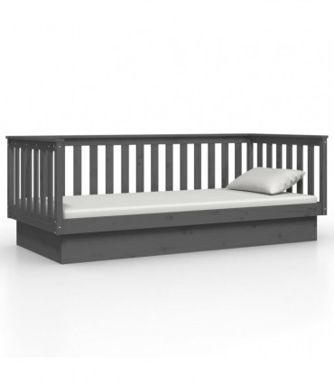 Day Bed Grey 80x200 cm Solid Wood Pine