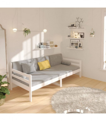 Day Bed White 90x190 cm Solid Wood Pine