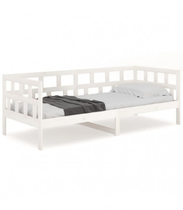 Day Bed White Solid Wood Pine 90x190 cm