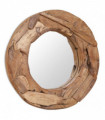 Decorative Mirror Teak 60 cm Round