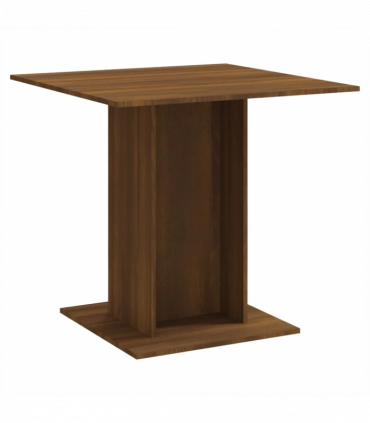 Dining Table Brown Oak 80x80x75 cm Engineered Wood