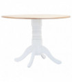 Dining Table White and Brown 106 cm Solid Rubber Wood