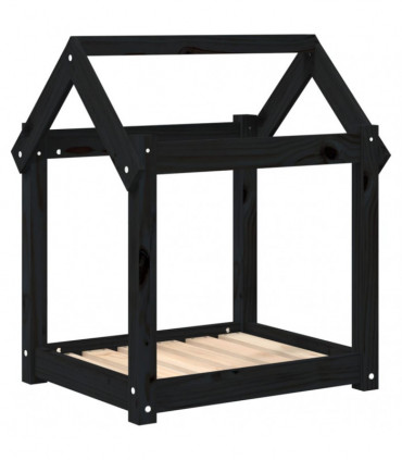 Dog Bed Black 61x50x70 cm Solid Wood Pine