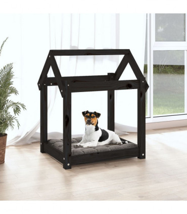 Dog Bed Black 61x50x70 cm Solid Wood Pine