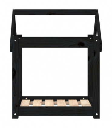 Dog Bed Black 61x50x70 cm Solid Wood Pine