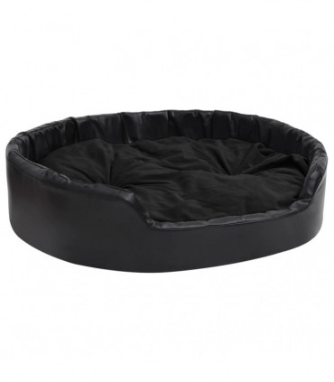 Dog Bed Black 99x89x21 cm Plush and Faux Leather