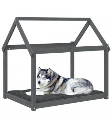 Dog Bed Grey 111x80x100 cm Solid Wood Pine