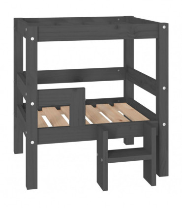 Dog Bed Grey 55.5x53.5x60 cm Solid Wood Pine