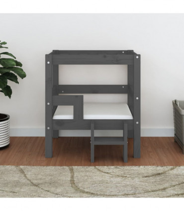 Dog Bed Grey 55.5x53.5x60 cm Solid Wood Pine