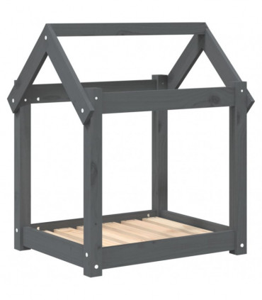 Dog Bed Grey 61x50x70 cm Solid Wood Pine