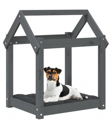 Dog Bed Grey 61x50x70 cm Solid Wood Pine