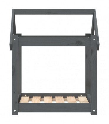 Dog Bed Grey 61x50x70 cm Solid Wood Pine