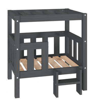 Dog Bed Grey 65.5x43x70 cm Solid Wood Pine