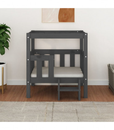 Dog Bed Grey 65.5x43x70 cm Solid Wood Pine