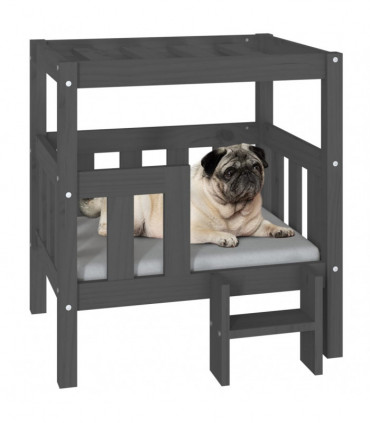 Dog Bed Grey 65.5x43x70 cm Solid Wood Pine
