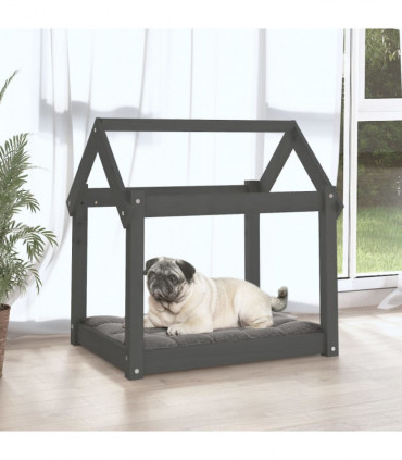 Dog Bed Grey 71x55x70 cm Solid Wood Pine