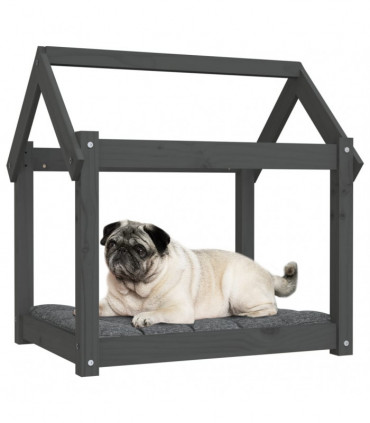 Dog Bed Grey 71x55x70 cm Solid Wood Pine