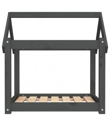 Dog Bed Grey 71x55x70 cm Solid Wood Pine