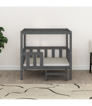 Dog Bed Grey 95.5x73.5x90 cm Solid Wood Pine